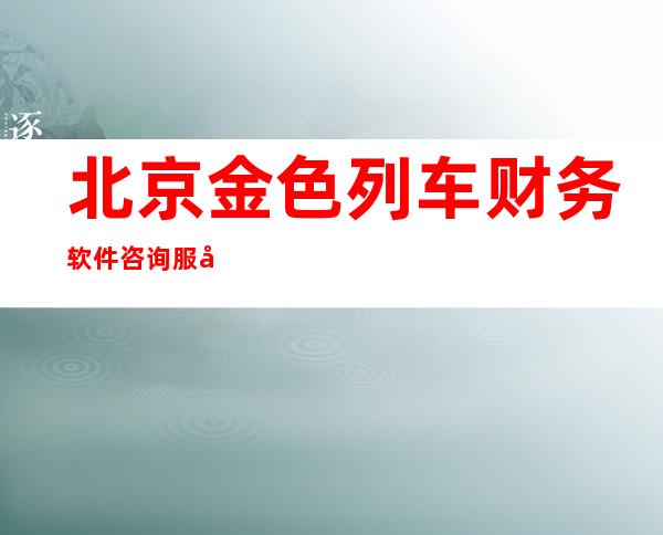 北京金色列车财务软件咨询服务有限公司