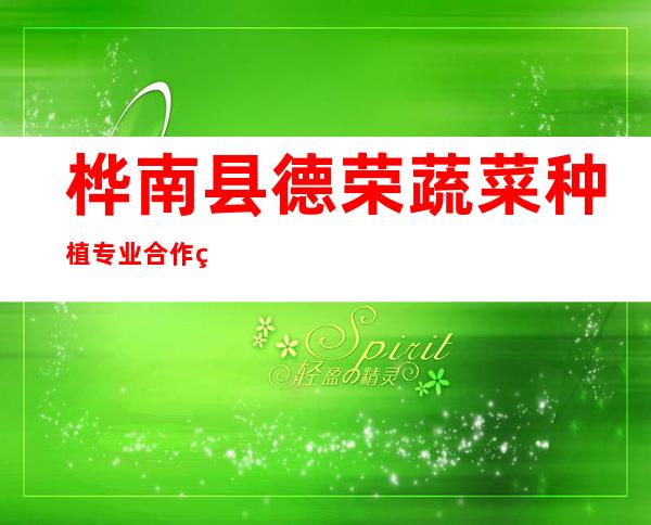桦南县德荣蔬菜种植专业合作社