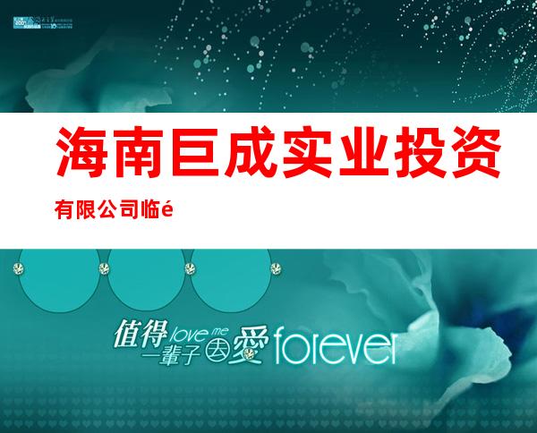 海南巨成实业投资有限公司临高分公司