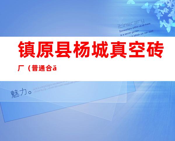 镇原县杨城真空砖厂（普通合伙）